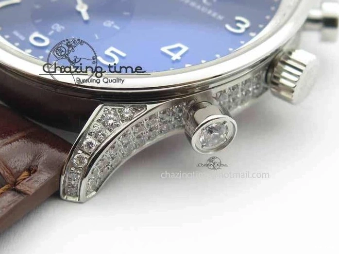 MIROTIME 0128 Unique Portuguese IW3714 Diam ZF V2 1:1 Best Edition Gray Dial On Brown Leather Strap A79350 (Slim Movement) 7250